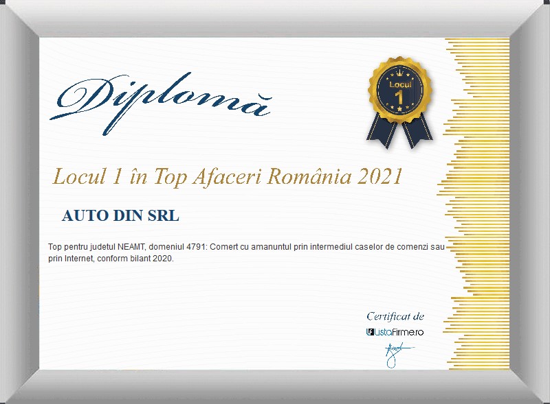 Locul I in Top Afaceri Romania 2021