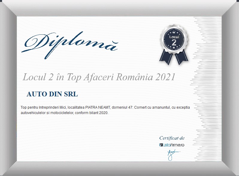 Locul 2 in Top Afaceri Romania 2021